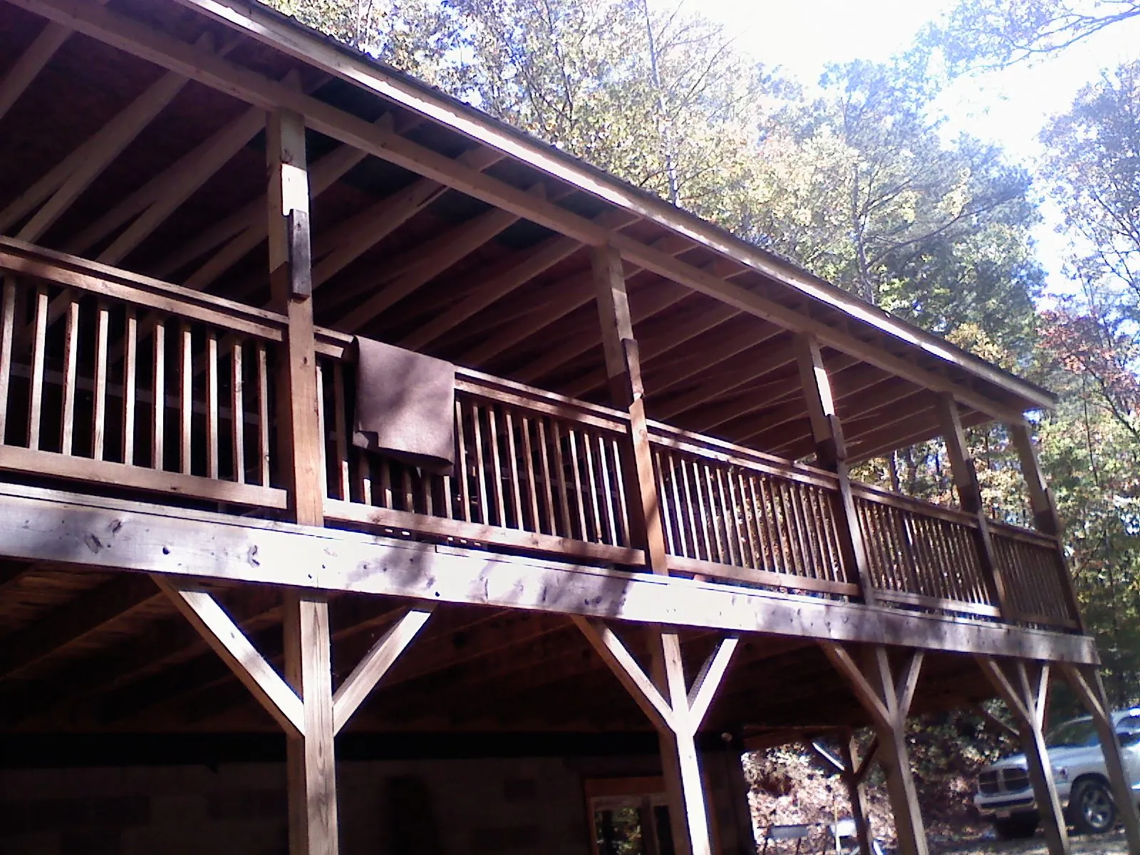 Timber framing under a new elevated porch and deck — Roof Leak Repair in Gastonia by Roofing Brothers